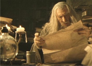 Gandalf reading